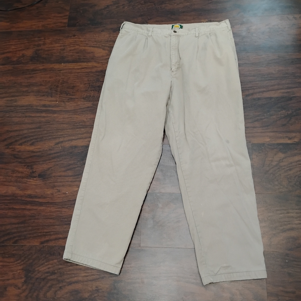 Cabellas Outdoor Gear Mens Pleated Khaki Pants Flannel Lined Sz 42 x‎ 31 Regular